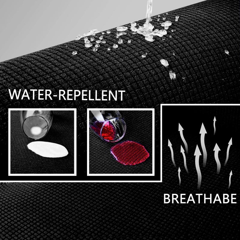 Granbest Premium Water Repellent Wingback Chair Cover 2-Piece High Stretch Jacquard Fabric Wing Back Chair Slipcovers (Wing Chair Cover, Black) - Image 3
